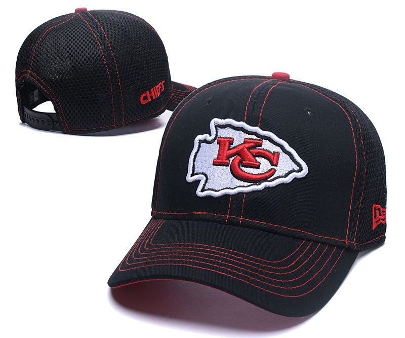 Chiefs Team Logo Black Peaked Adjustable Hat GS