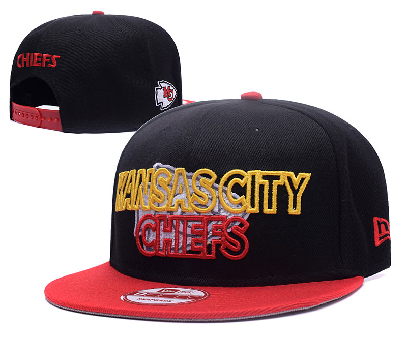 Chiefs Team Logo Black Red Adjustable Hat GS