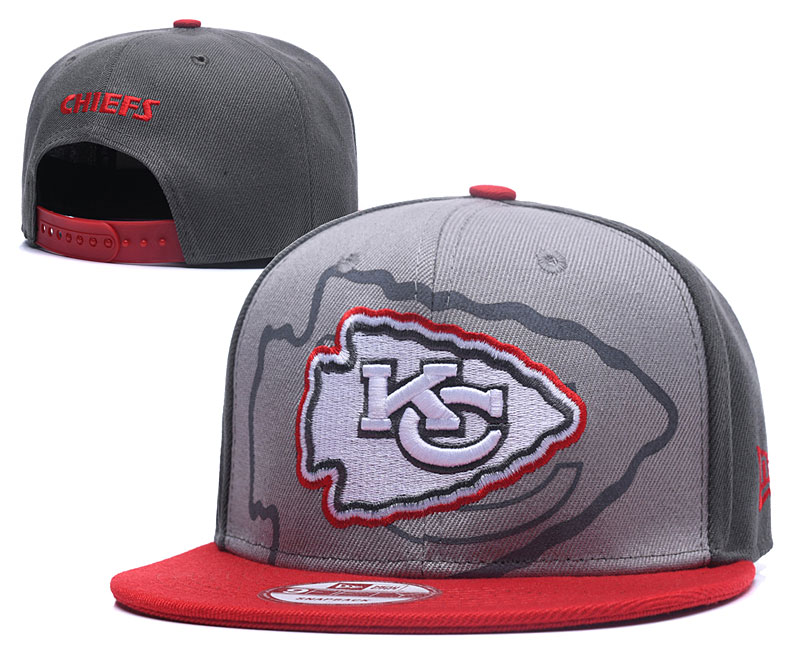 Chiefs Team Logo Gray Adjustable Hat GS - Click Image to Close