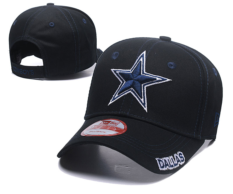 Cowboys Team Logo Black Peaked Adjustable Hat TX