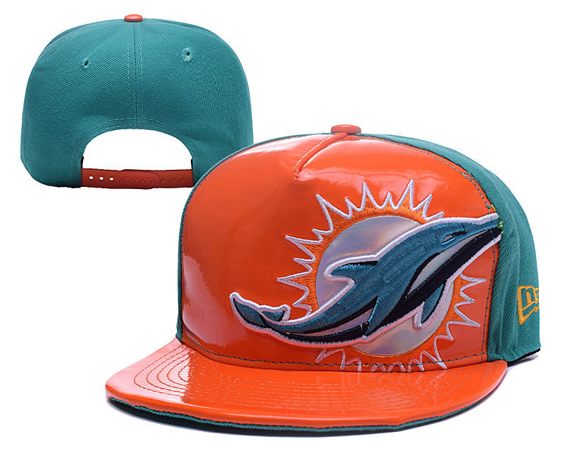 Dolphins Team Logo Orange Blue Adjustable Hat YD