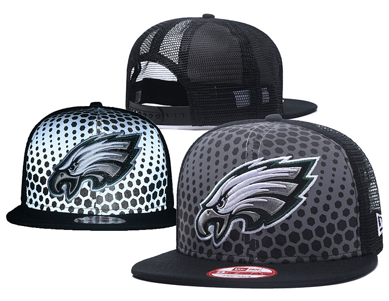 Eagles Team Logo Gray Black Adjustable Hat GS