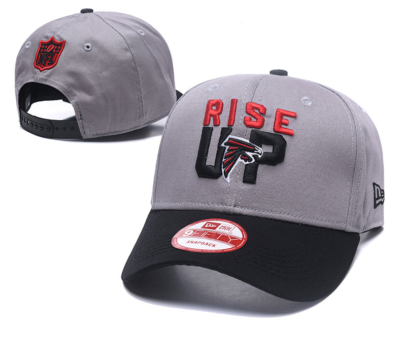 Falcons Team Logo Gray Black Peaked Adjustable Hat GS