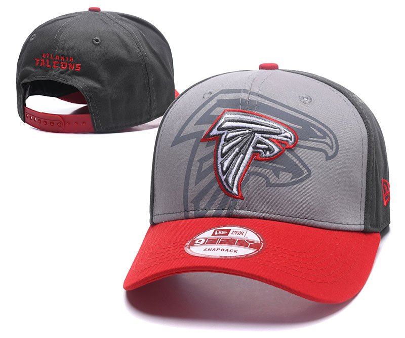Falcons Team Logo Gray Peaked Mitchell & Ness Adjustable Hat GS
