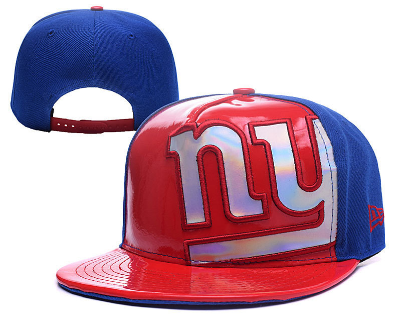 Giants Team Logo Red Blue Leather Adjustable Hat YD