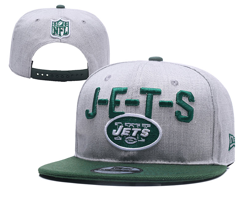 Jets Team Logo Gray Green Adjustable Hat YD