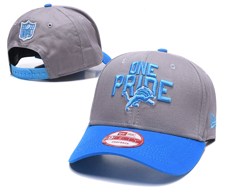 Lions Team Logo Gray Peaked Adjustable Hat GS