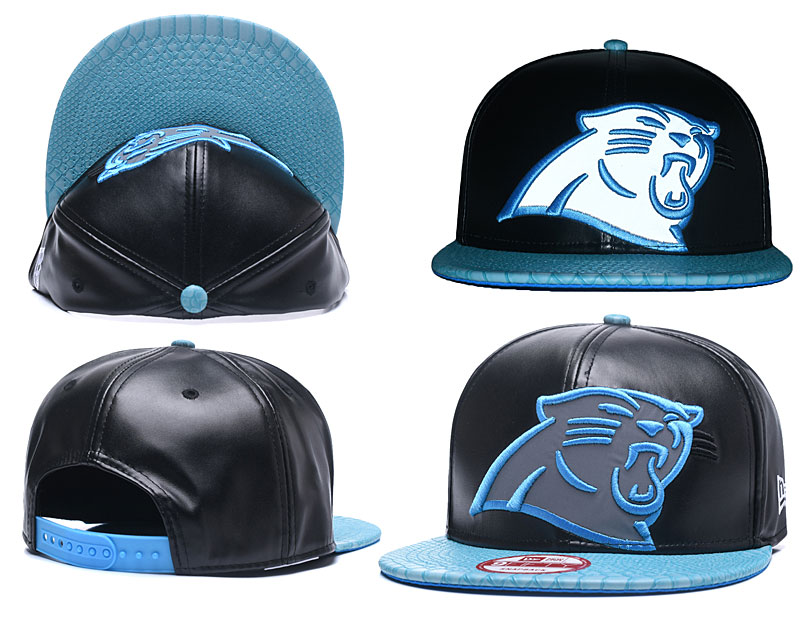 Panthers Team Big Logo Black Blue Adjustable Hat GS