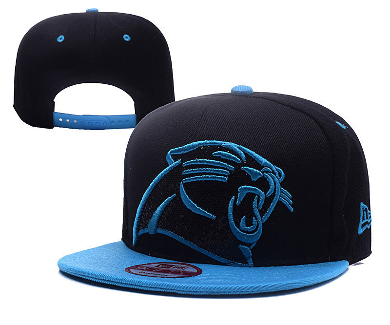 Panthers Team Logo Black Blue Adjustable Hat YD