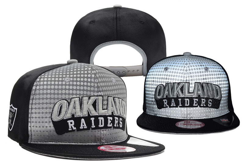Raiders Fresh Logo Silver Black Adjustable Hat YD - Click Image to Close