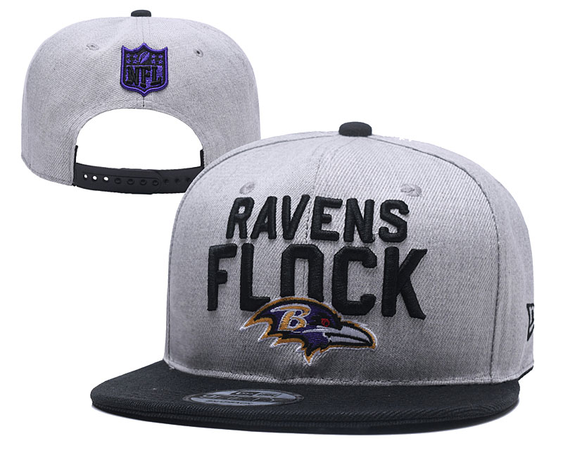 Ravens Fresh Logo Gray Black Adjustable Hat YD