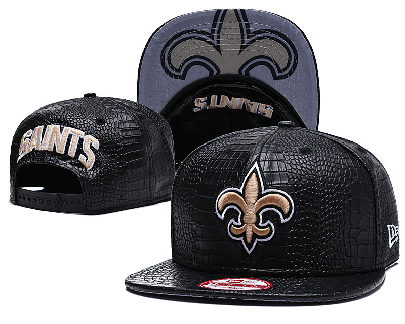 Saints Fresh Logo Black Adjustable Hat GS