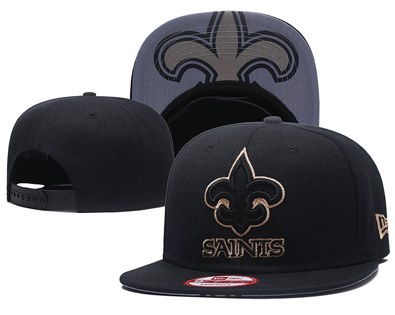 Saints Team Logo All Black Adjustable Hat GS