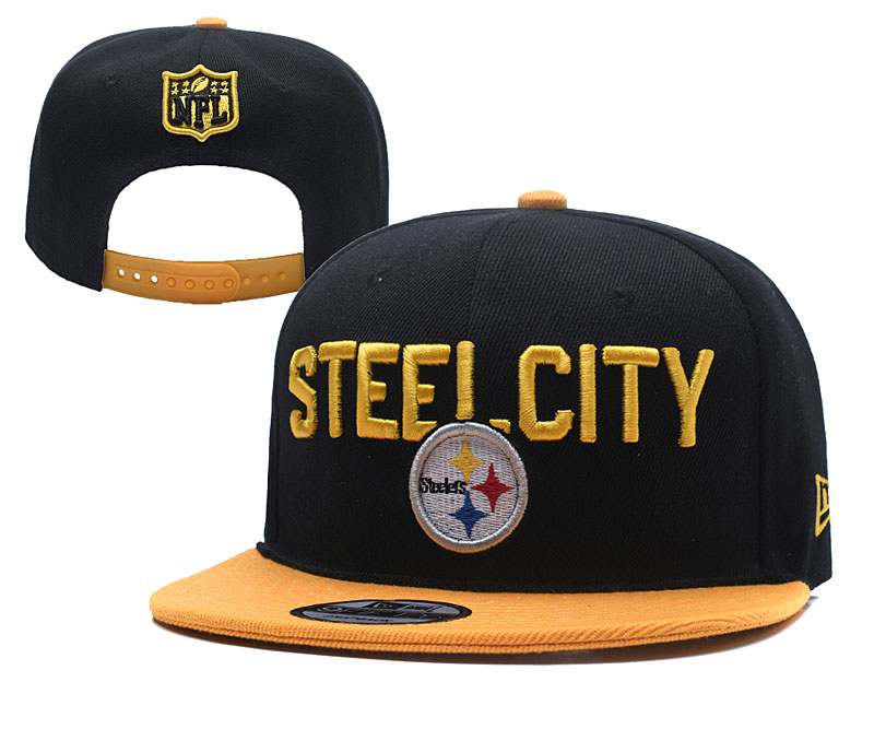 Steelers Fresh Logo Black Adjustable Hat YD