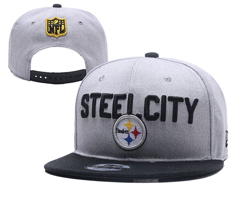 Steelers Fresh Logo Gray Black Adjustable Hat YD