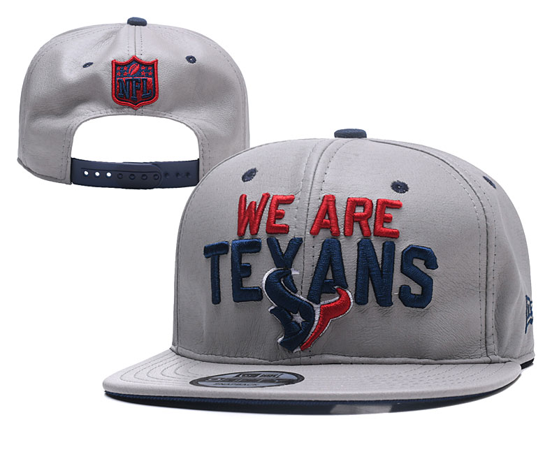 Texans Team Logo Gray Leather Adjustable Hat YD