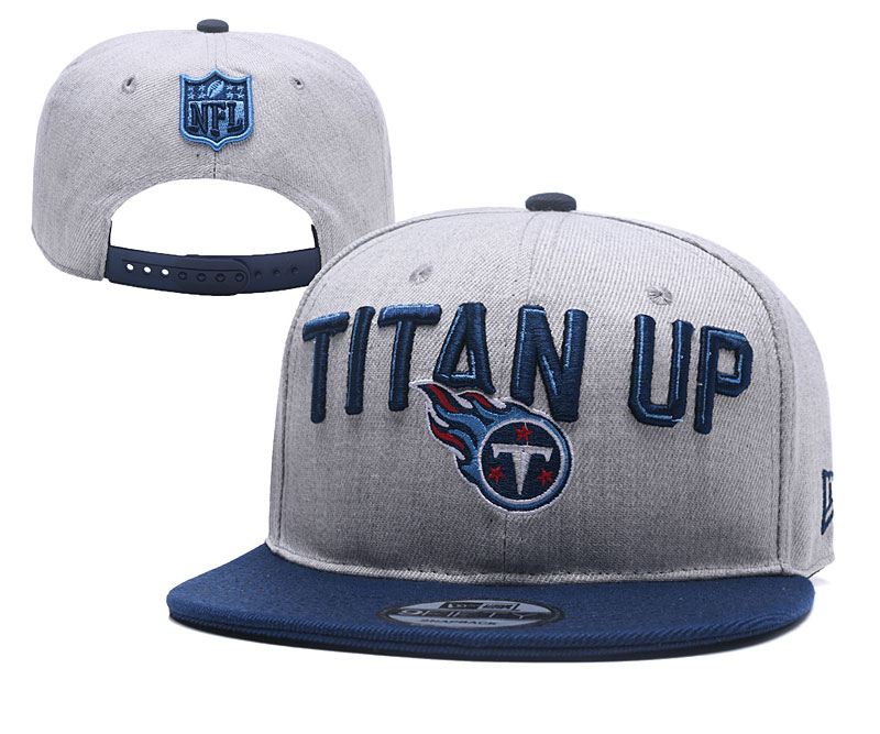 Titans Fresh Logo Gray Navy Adjustable Hat YD