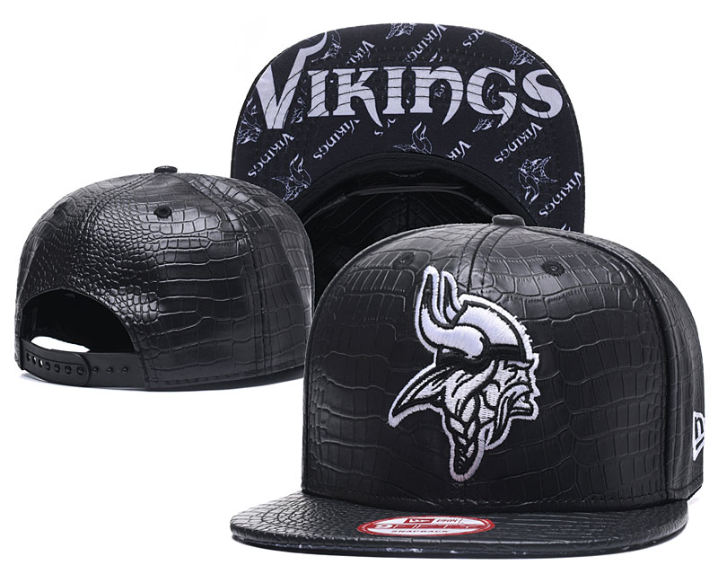 Vikings Team Logo Black Adjustable Hat GS