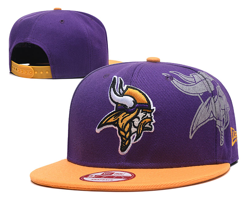 Vikings Team Logo Purple Yellow Adjustable Hat GS