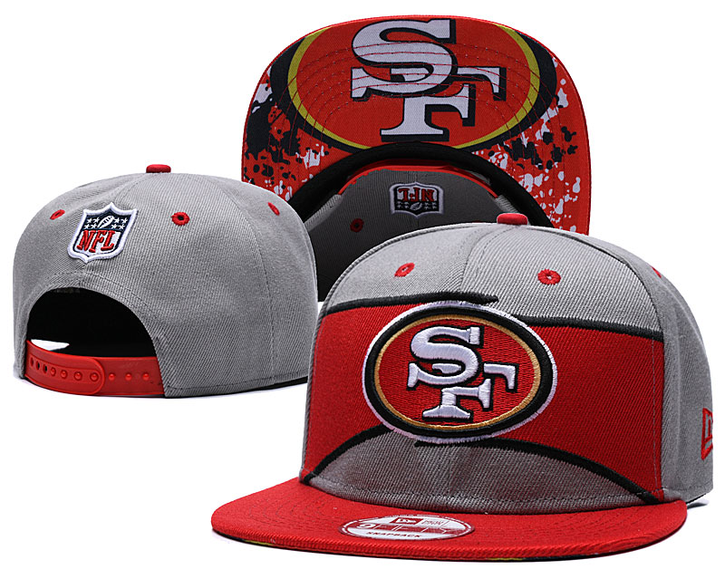 49ers Team Logo Gray Red Adjustable Hat GS