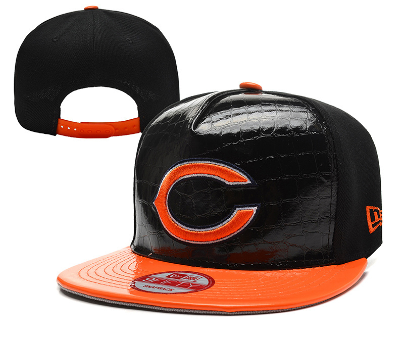 Bears Team Logo Black Leather Adjustable Hat YD