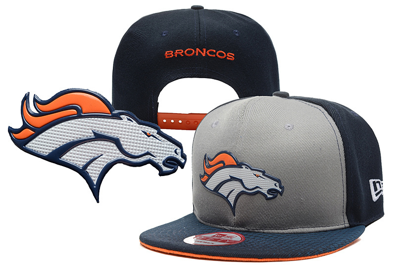 Broncos Team Logo Gray Black Adjustable Hat YD