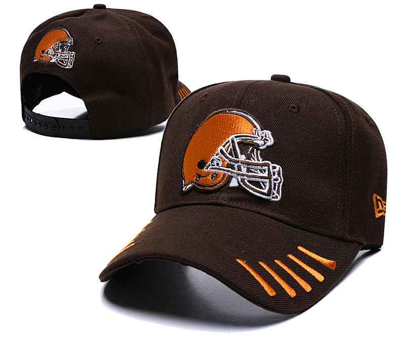 Browns Team Logo Brown Peaked Adjustable Hat LH.jpeg