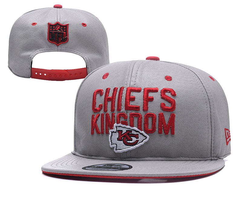 Chiefs Team Gray Leather Adjustable Hat YD