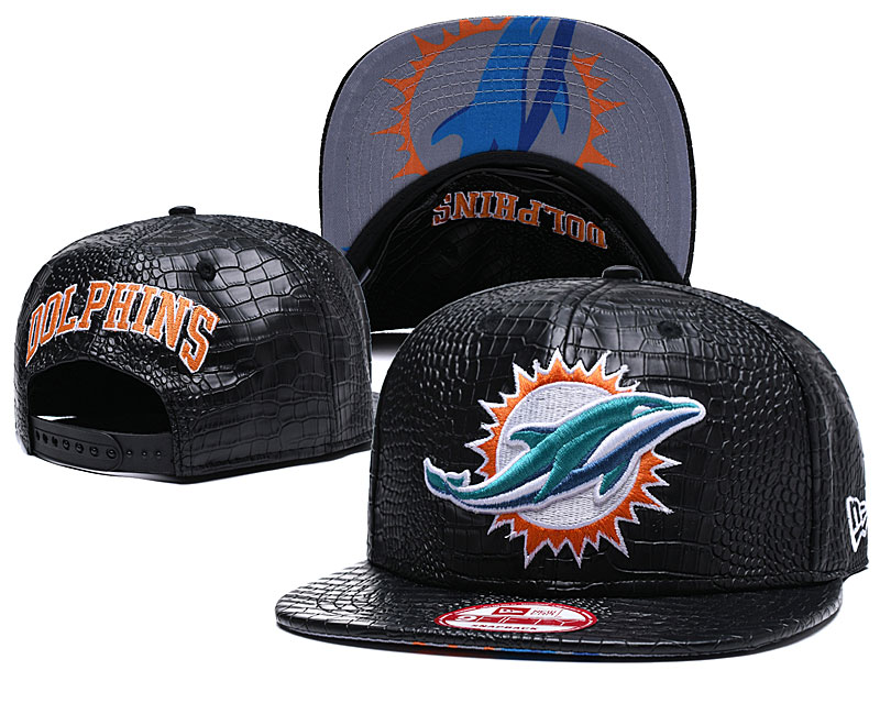 Dolphins Team Big Logo Black Adjustable Hat GS