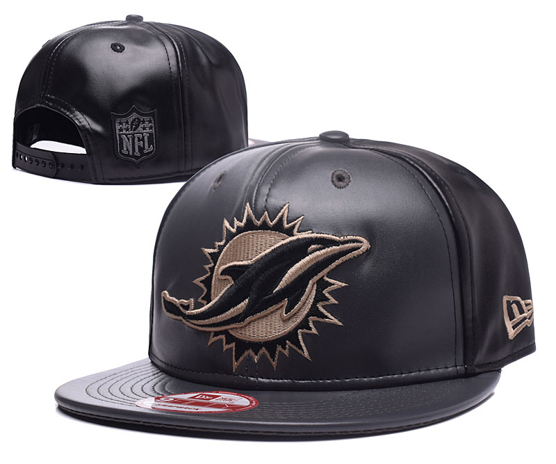 Dolphins Team Logo All Black Adjustable Hat GS