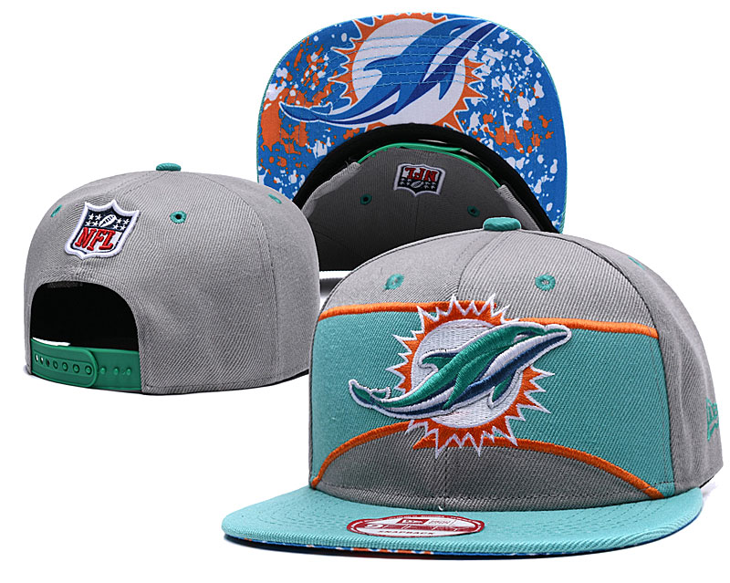 Dolphins Team Logo Gray Adjustable Hat GS