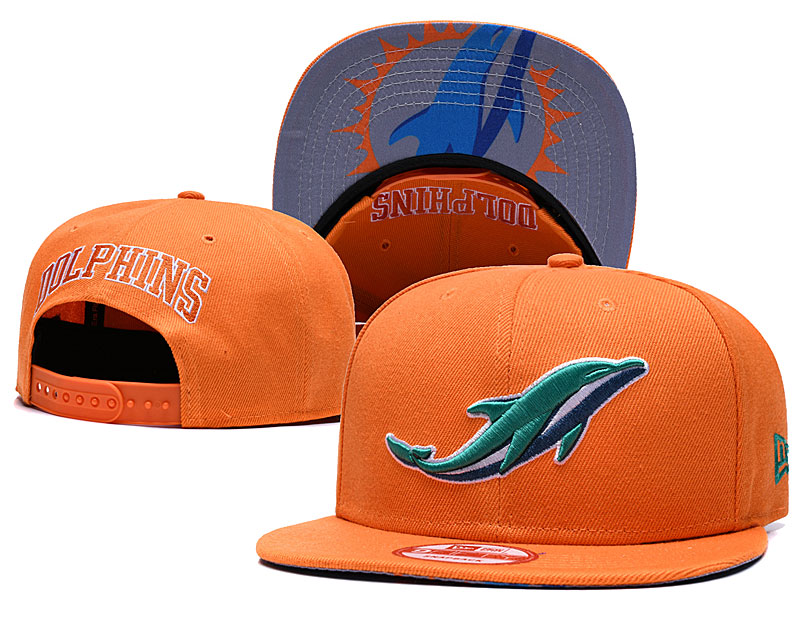 Dolphins Team Logo Orange Adjustable Hat GS