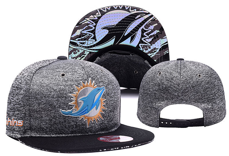 Dolphins Team Logo Stone Gray Adjustable Hat YD