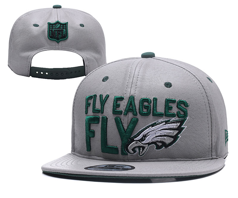 Eagles Team Gray Leather Adjustable Hat YD