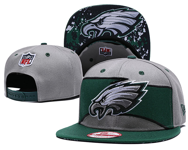 Eagles Team Logo Gray Green Adjustable Hat GS