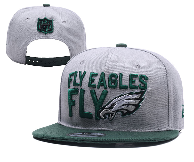 Eagles Team Logo Gray Green Adjustable Hat YD