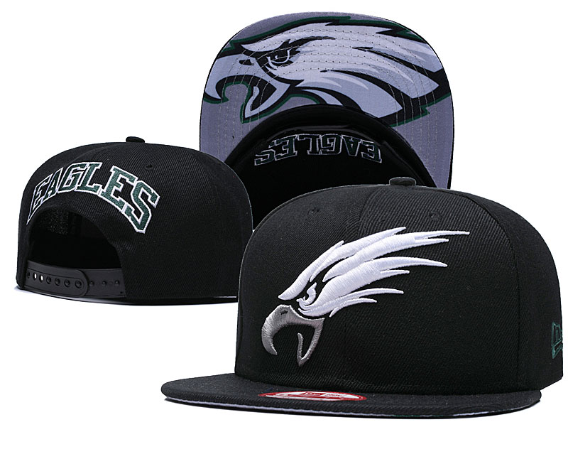 Eagles Team White Logo Black Adjustable Hat GS