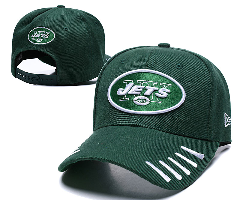 Jets Team Logo Green Peaked Adjustable Hat LH.jpeg