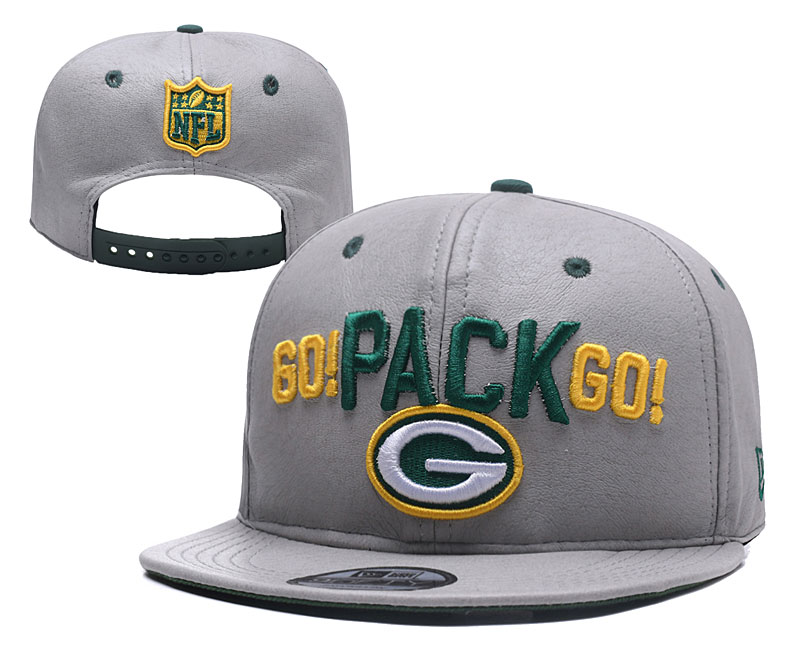 Packers Team Gray Leather Adjustable Hat YD