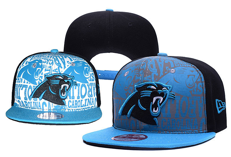 Panthers Team Logo Blue Black Adjustable Hat YD