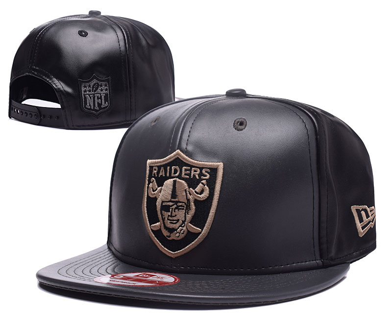 Raiders Fresh Logo All Black Adjustable Hat GS