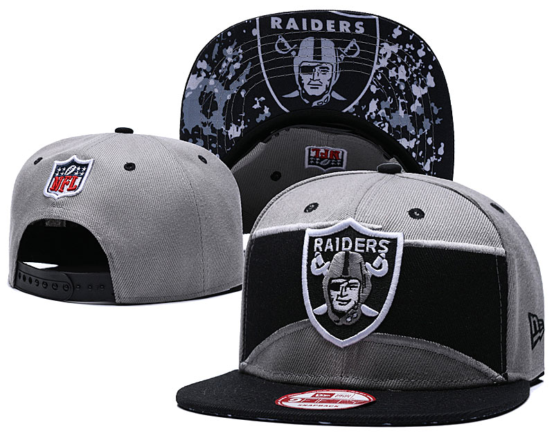 Raiders Fresh Logo Black Gray Adjustable Hat GS