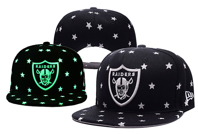Raiders Fresh Logo Black With Star Adjustable Hat YD