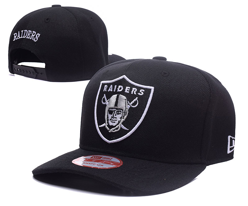 Raiders Team Logo Black Peaked Adjustable Hat LH