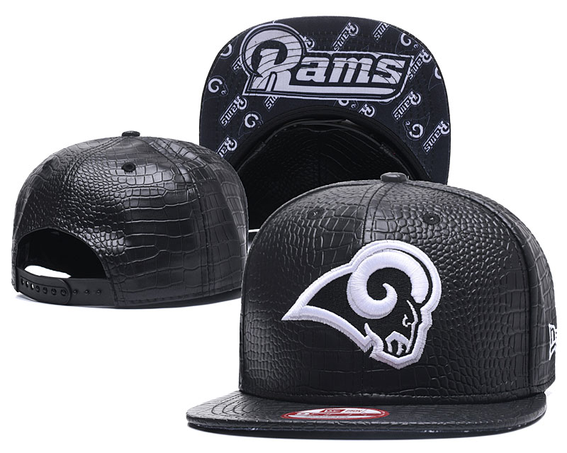 Rams Team Logo All Black Adjustable Hat GS