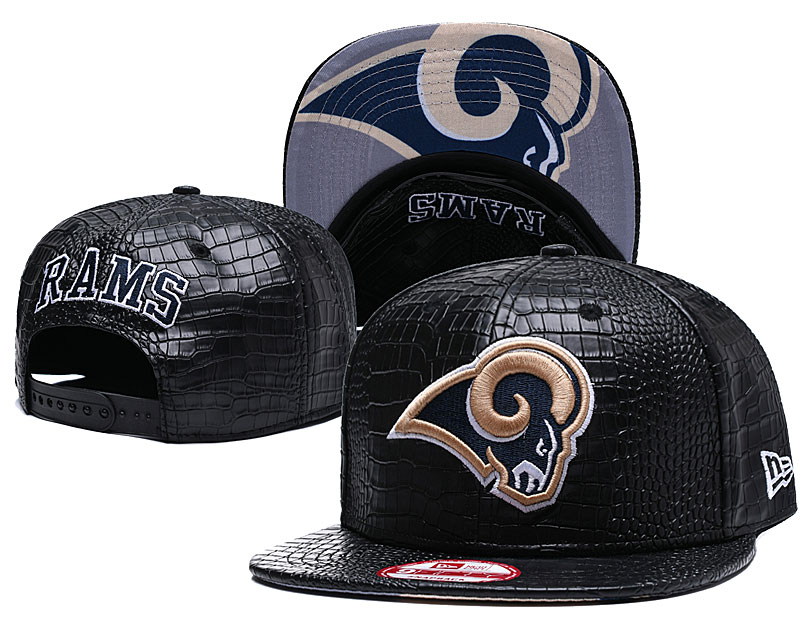 Rams Team Logo Black Adjustable Hat GS