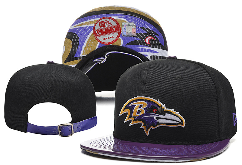 Ravens Fresh Logo Black Purple Adjustable Hat YD