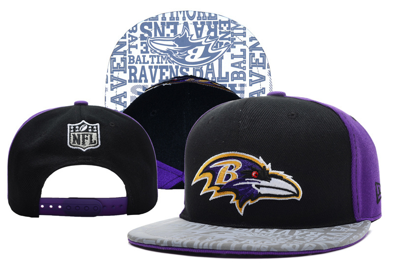Ravens Team Logo Black Purple Adjustable Hat YD
