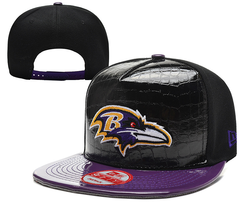 Ravens Team Logo Leather Adjustable Hat YD