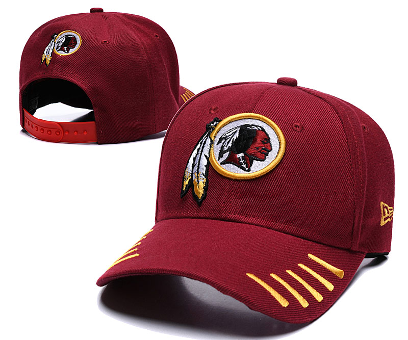 Redskins Team Logo Red Peaked Adjustable Hat LH.jpeg